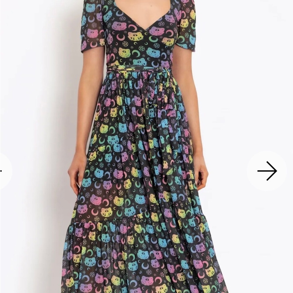 Cat Magic Rainbow Wrap Midaxi Dress - Limited